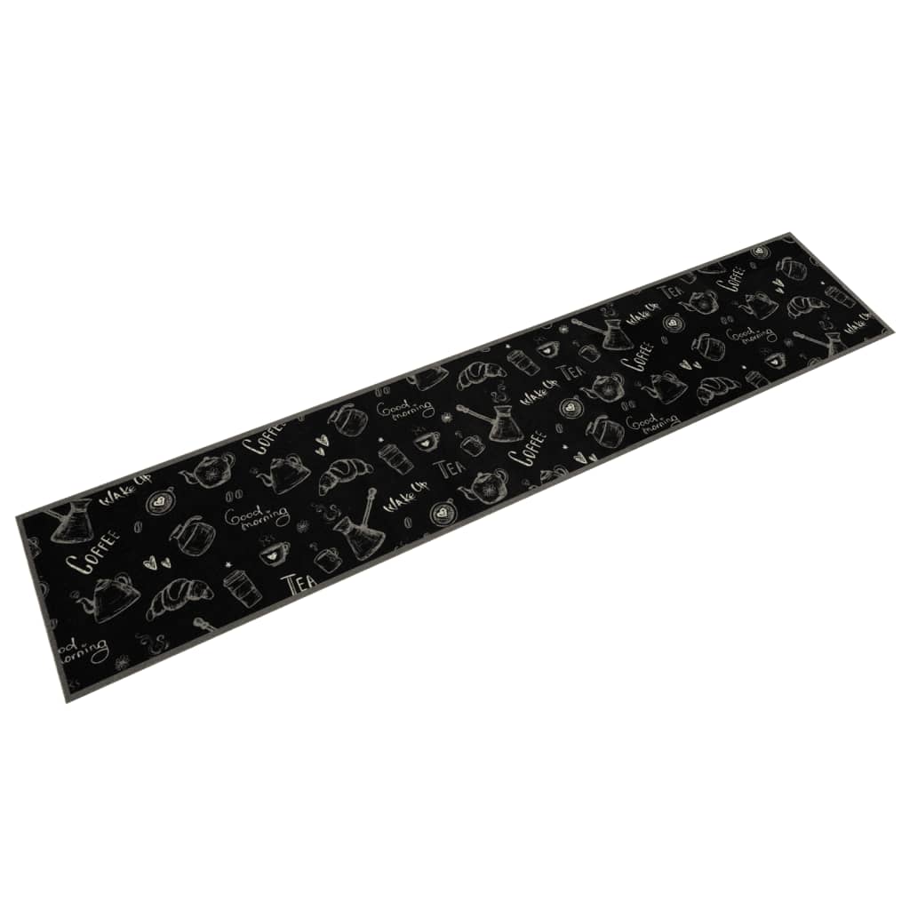 Vidaxl tappetino da cucina stampato mattutino lavabile 60x300 cm di velluto nero