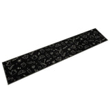Vidaxl tappetino da cucina stampato mattutino lavabile 60x300 cm di velluto nero