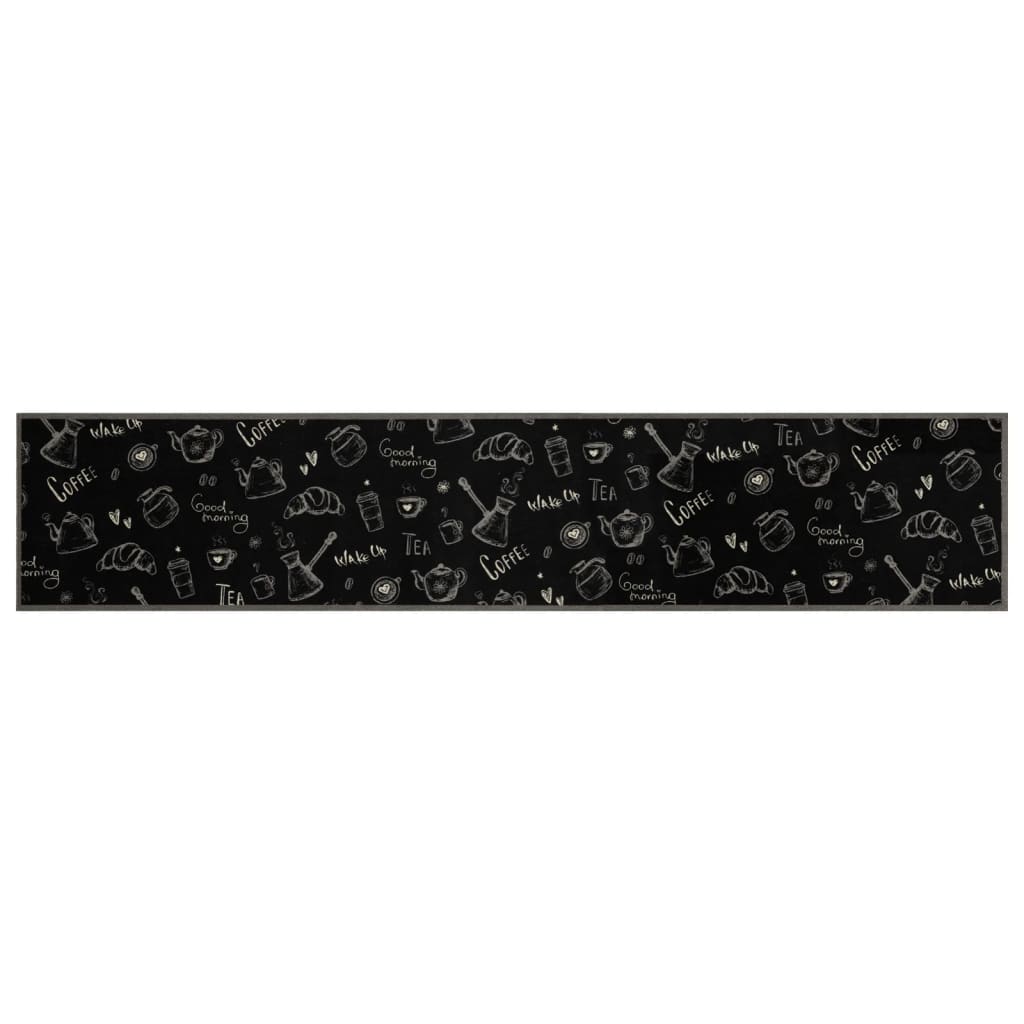 Vidaxl tappetino da cucina stampato mattutino lavabile 60x300 cm di velluto nero
