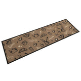 Vidaxl kuhinjski mat pralni jutranji tisk 45x150 cm žametno rjava