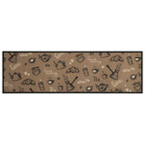 Vidaxl kuhinjski mat pralni jutranji tisk 45x150 cm žametno rjava