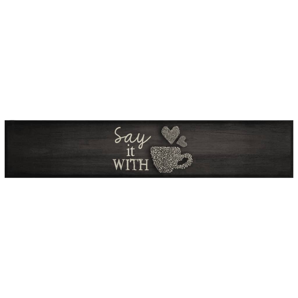 Vidaxl Mata Kitchen Washbasable Fub Print 60x300 cm Velvet Black