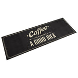 Vidaxl Kitchen mat washable coffee text 60x180 cm velvet