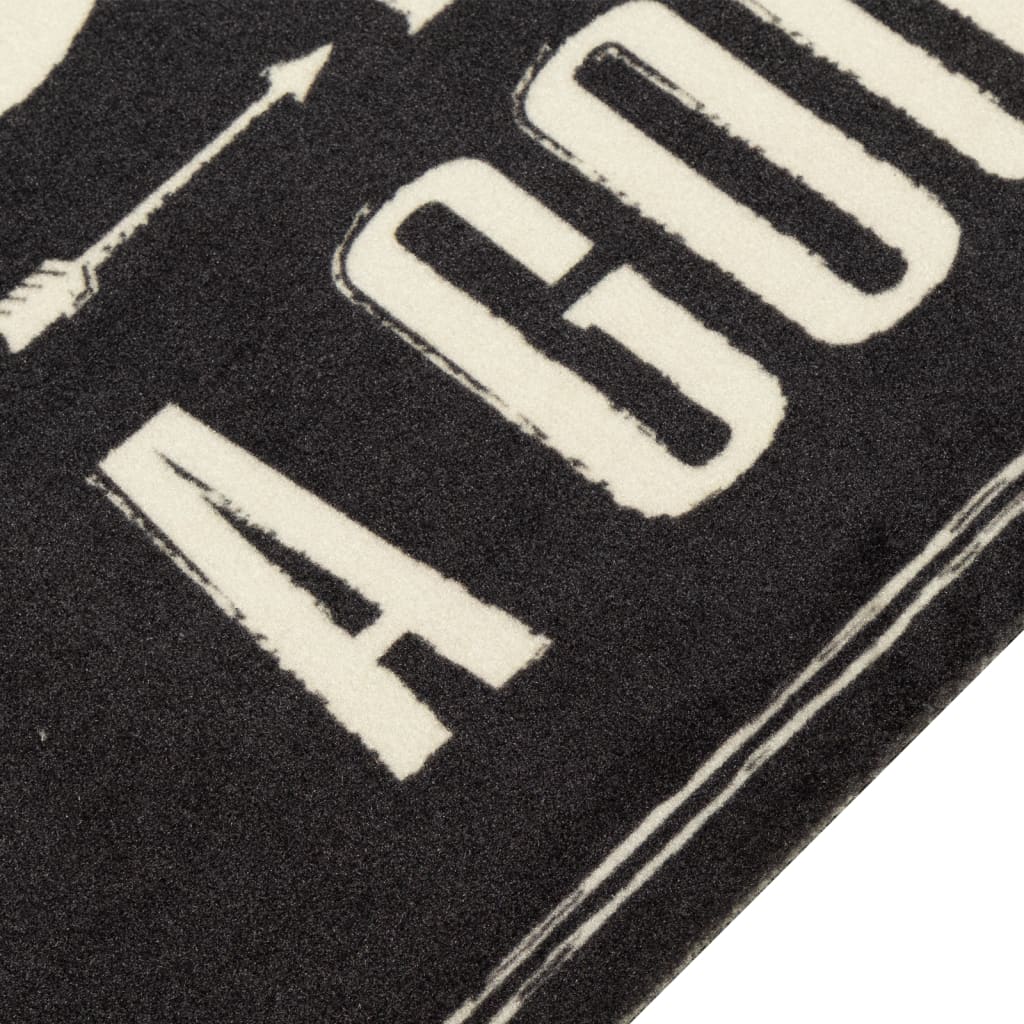Vidaxl Kitchen mat washable coffee text 60x180 cm velvet