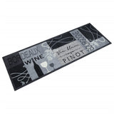 Vidaxl kuchyňská rohož omyvatelné víno tisk 60x180 cm samet šedá