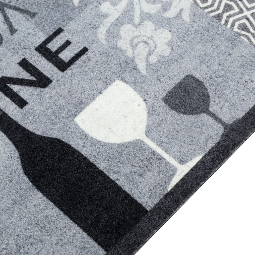 Vidaxl Kichen Matloschable Wäin Print 60x300 cm Velvet Grey