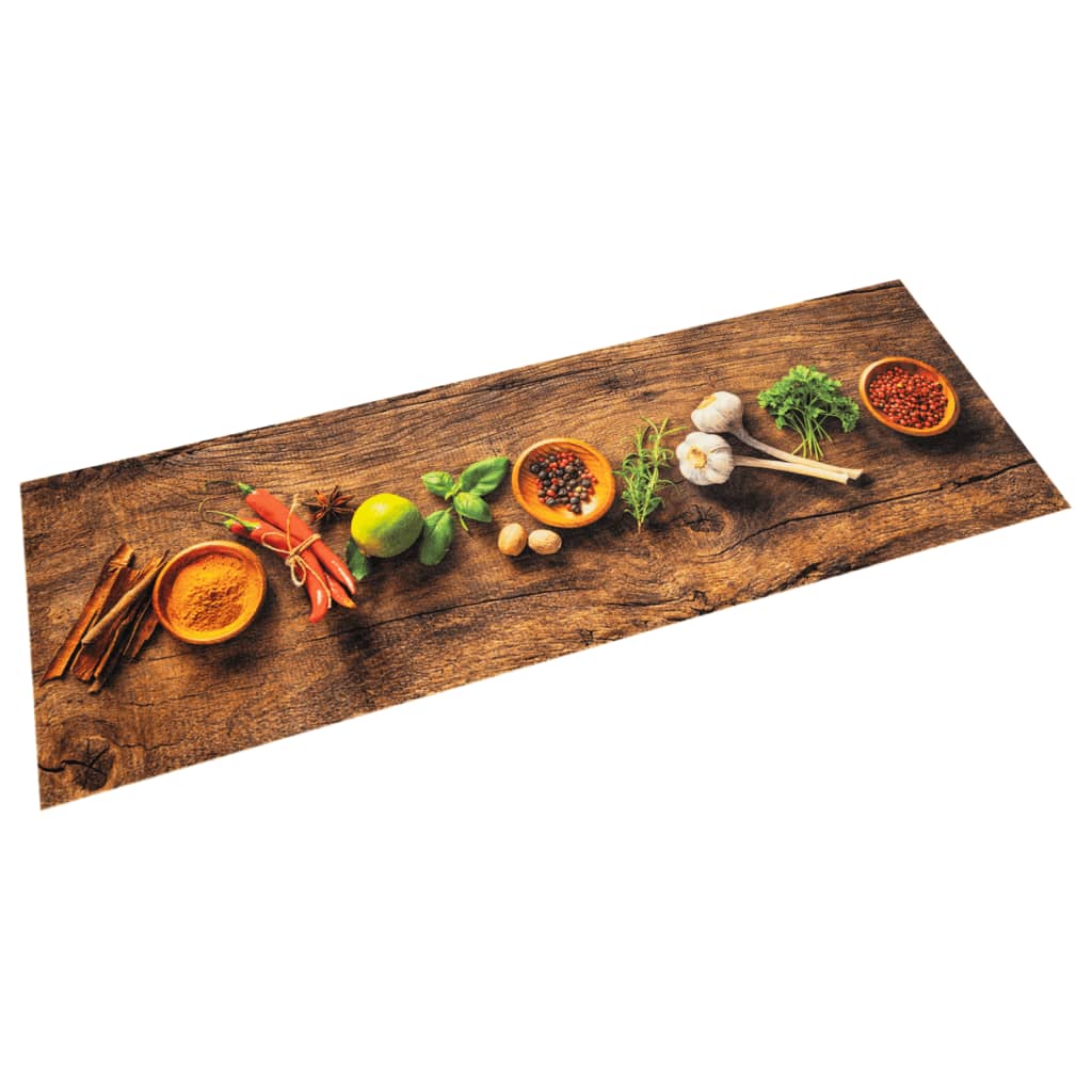 Vidaxl Kitchen Mat Maty zioła zioła 45x150 cm aksamit