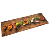 Vidaxl Kitchen mat washable herb print 60x300 cm velvet
