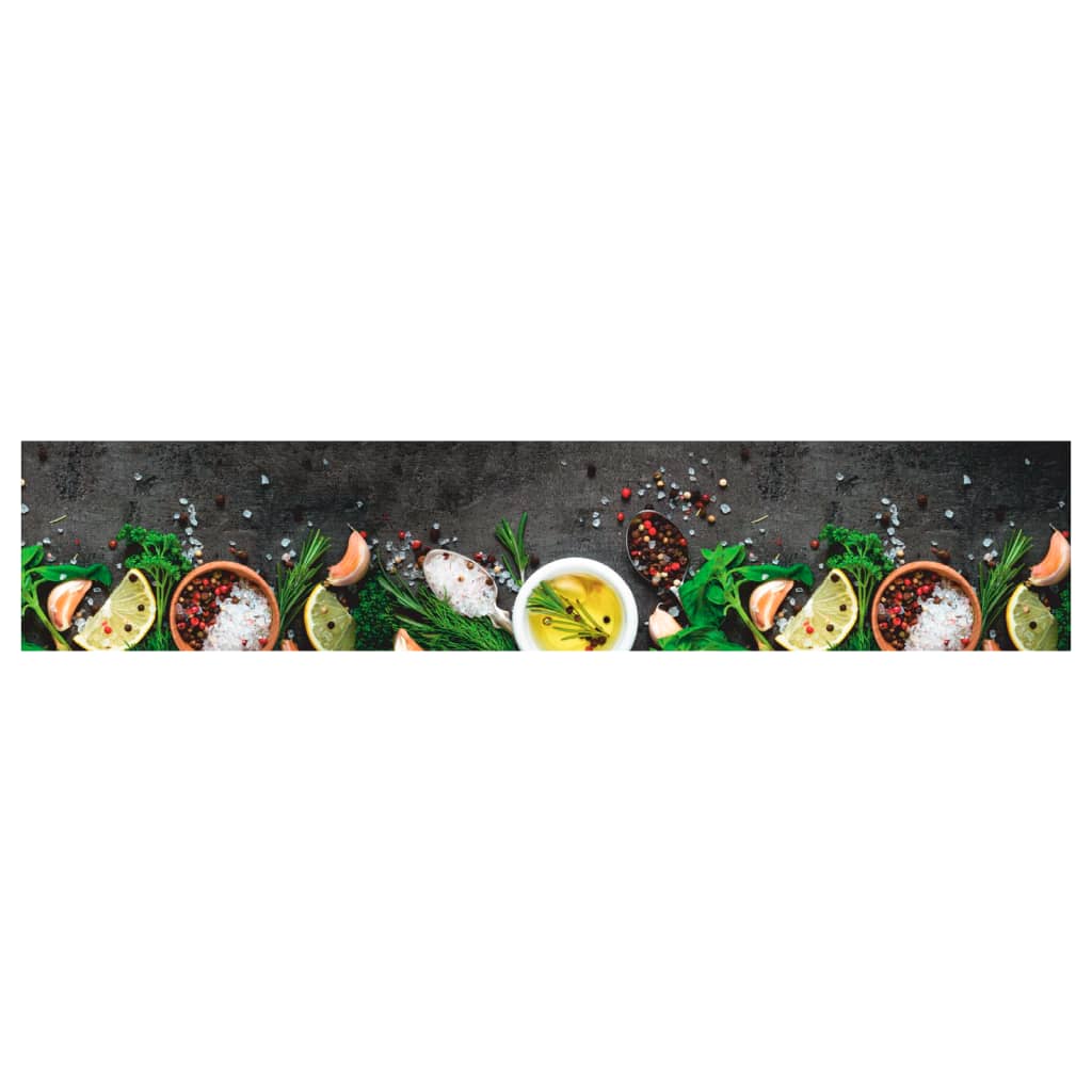 Vidaxx kuchynská podložka umývateľná bylinná potlač 60x300 cm zamat