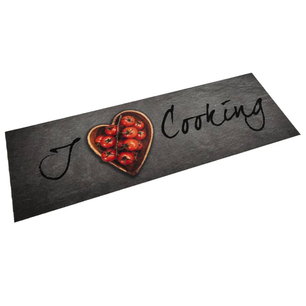 Vidaxl Kitchen mat washable cooking text 60x180 cm velvet