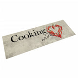 Vidaxl Kitchen mat washable pepper text 60x180 cm velvet