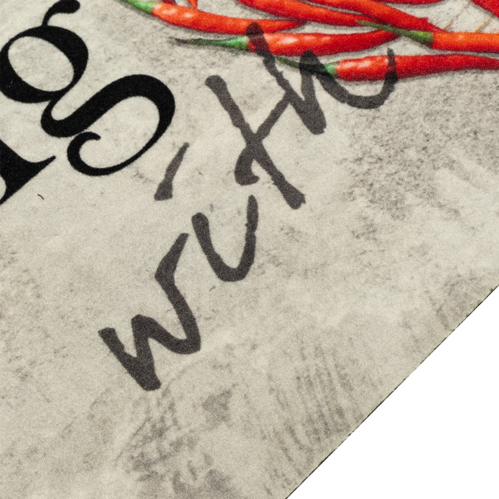 Vidaxl Kitchen mat washable pepper text 60x180 cm velvet