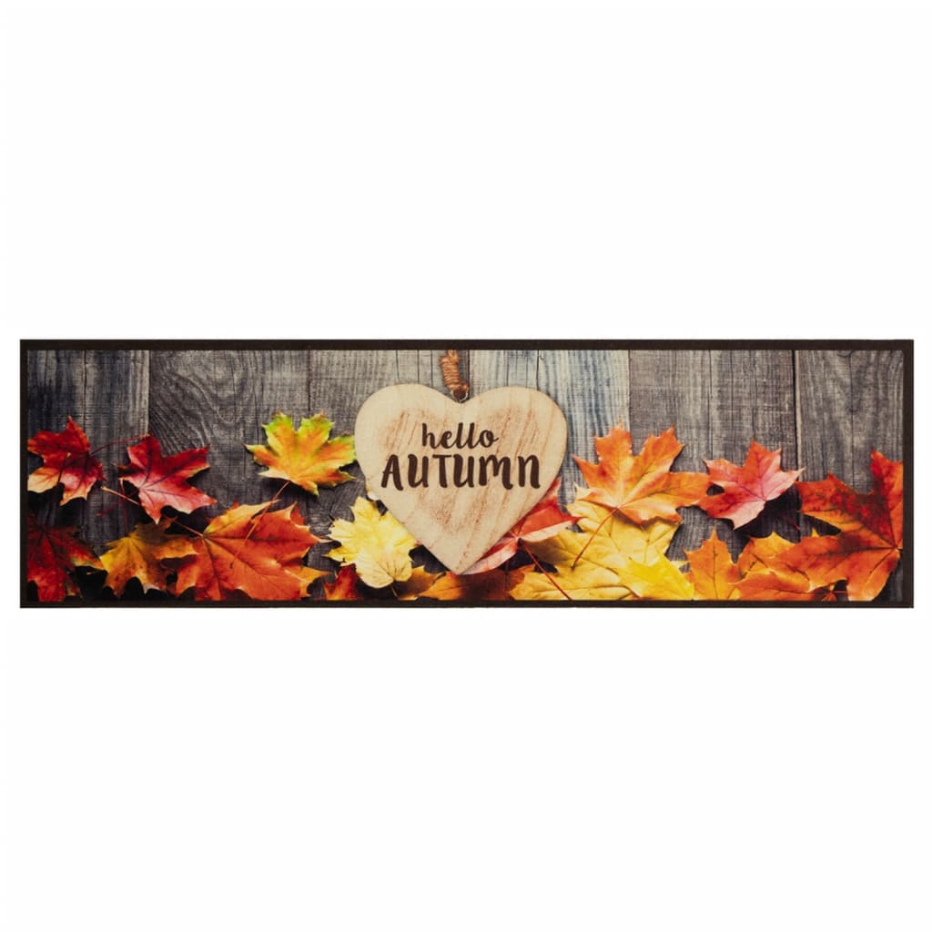 Vidaxl Kitchen mat washable autumn print 45x150 cm velvet