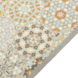 Vidaxl Kitchen mat washable hexagon pastel print 45x150 cm velvet