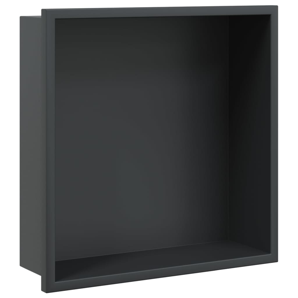 Douche Vidaxl 32x32x9 cm en acier inoxydable noir