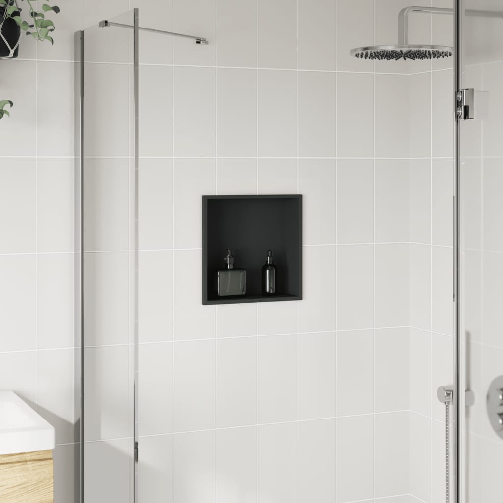 Douche Vidaxl 32x32x9 cm en acier inoxydable noir