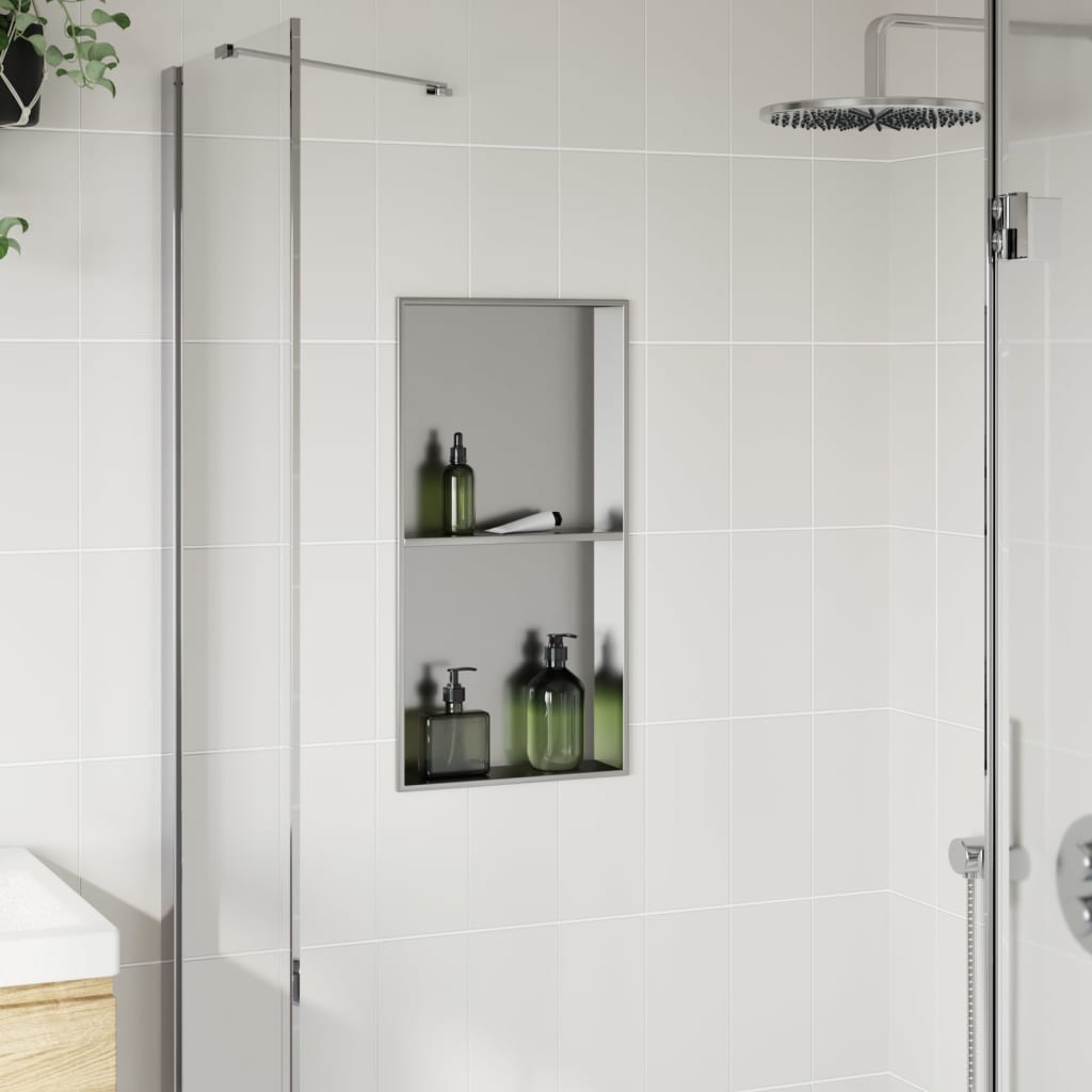 Vidaxl shower 32x62x9 cm stainless steel brushed silver colored