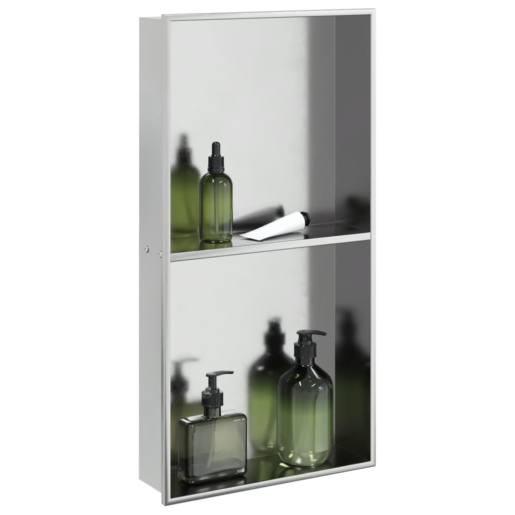 Vidaxl shower 32x62x9 cm stainless steel brushed silver colored