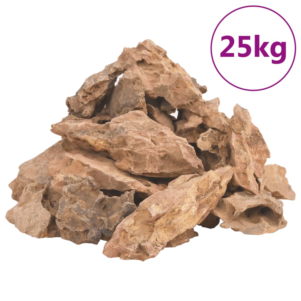 Vidaxl lavasten 25 kg 1-10 cm rjava