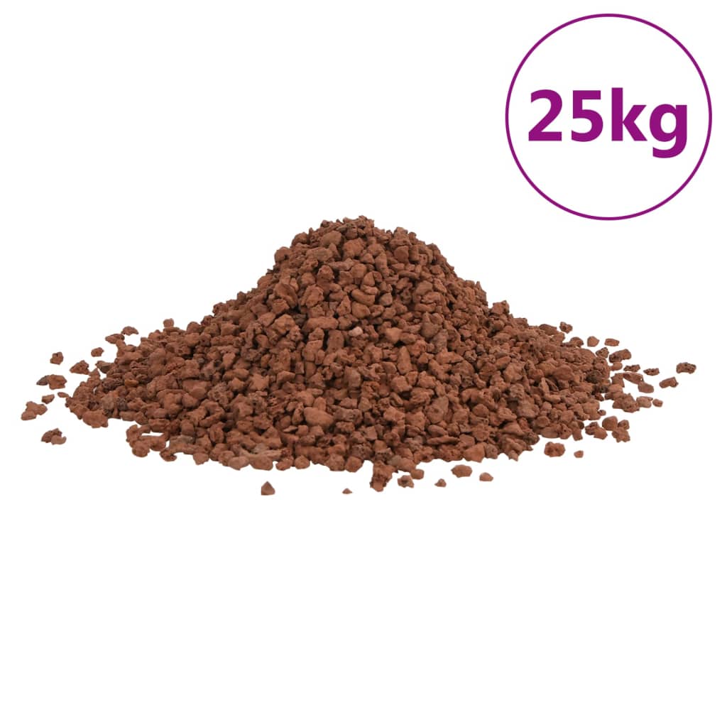 Vidaxl Lava stones 25 kg 5-8 mm red