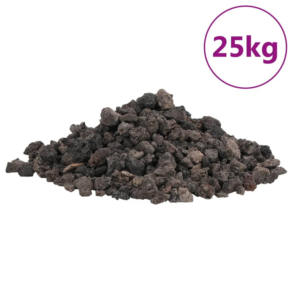 Vidaxl Lava Stones 25 kg 1-2 cm czarny