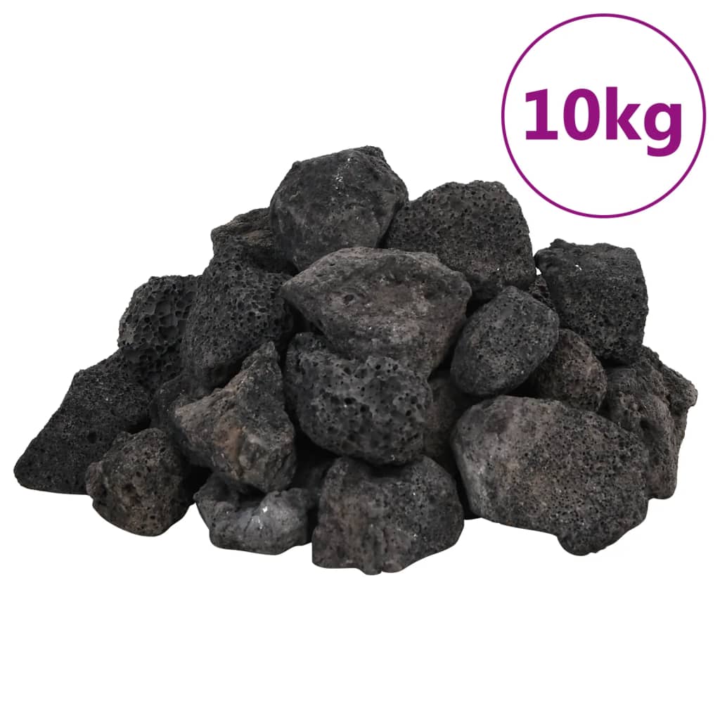 Vidaxl Lava stones 10 kg 3-5 cm Black
