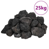 Vidaxl Lava stones 25 kg 3-5 cm Black