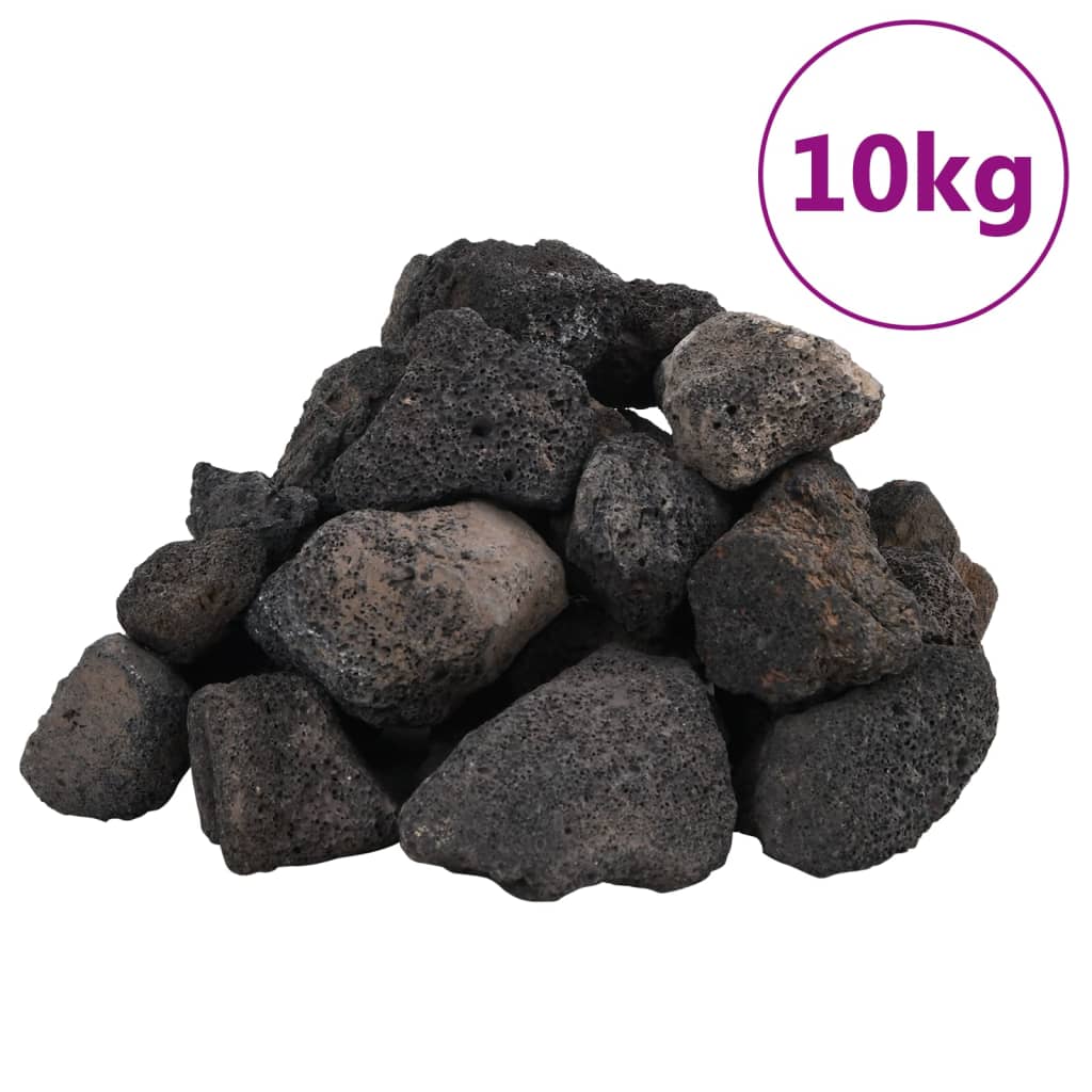 Vidaxl Lava stones 10 kg 5-8 cm Black