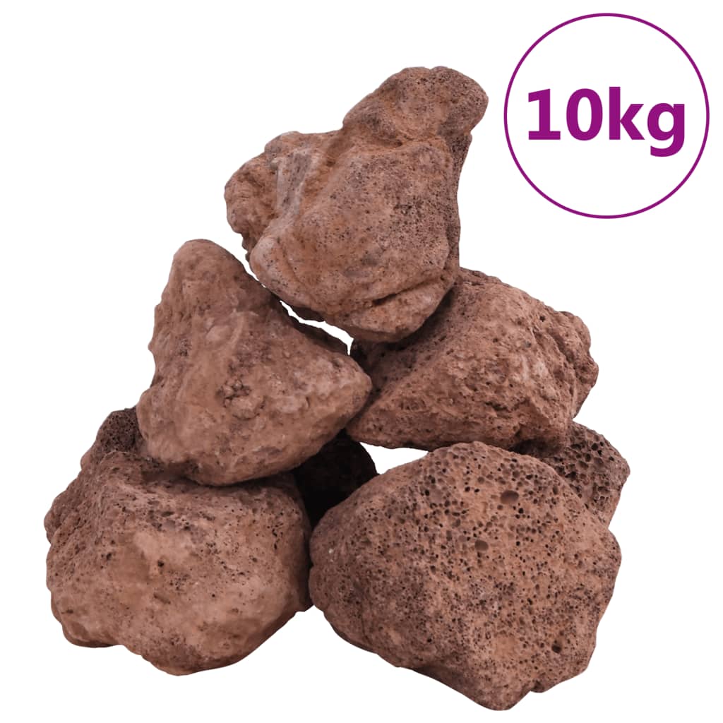 Vidaxl Lava stones 10 kg 10-30 cm Red