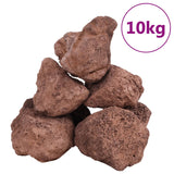 Vidaxl Lava stones 10 kg 10-30 cm Red