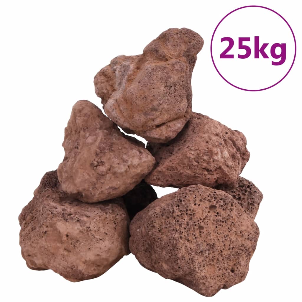 Vidaxl Lava stones 25 kg 10-30 cm Red