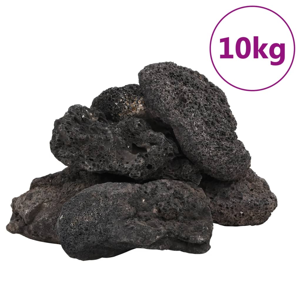 Vidaxl Lava stones 10 kg 10-30 cm Black