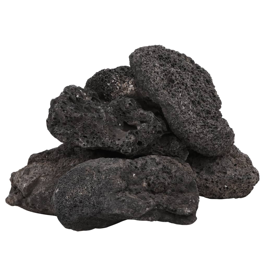 Vidaxl Lava stones 10 kg 10-30 cm Black