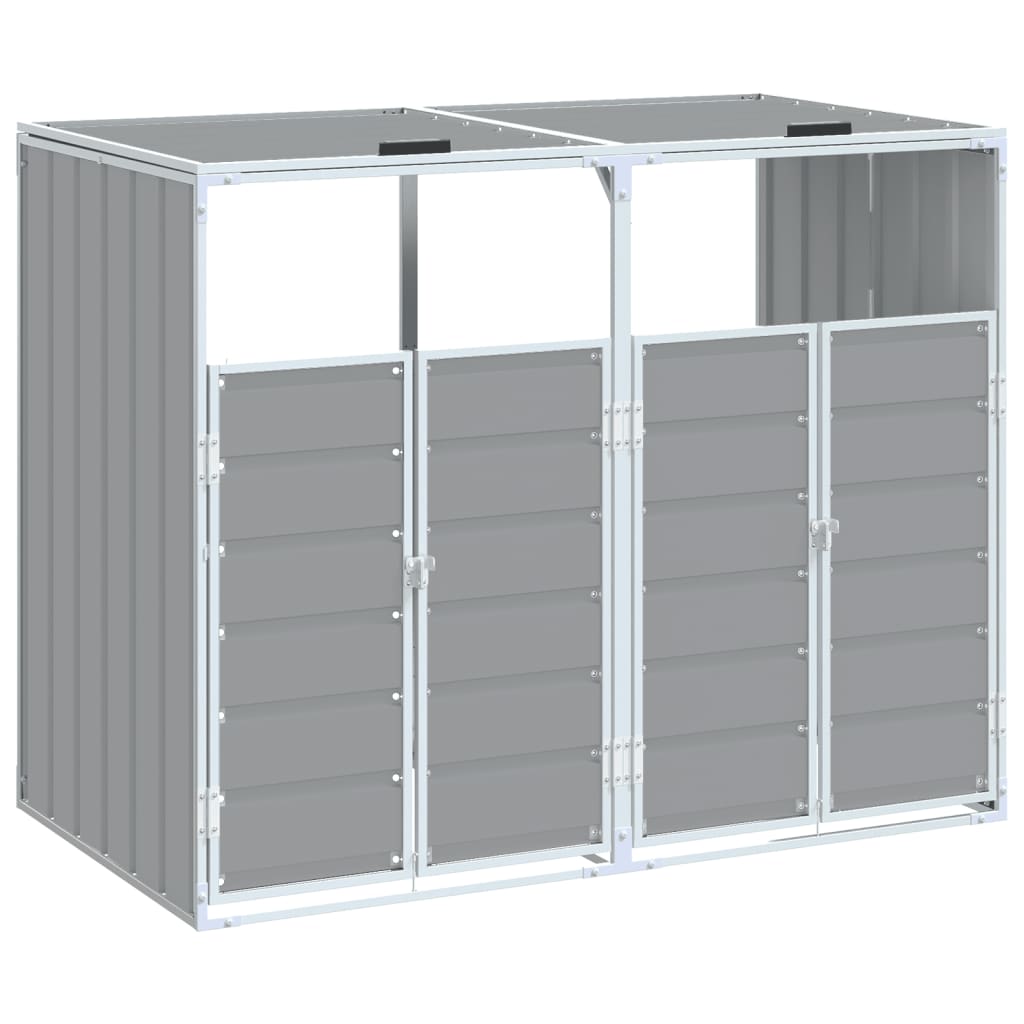 Vidaxl container storage for 2 containers 144x81x113 cm steel gray