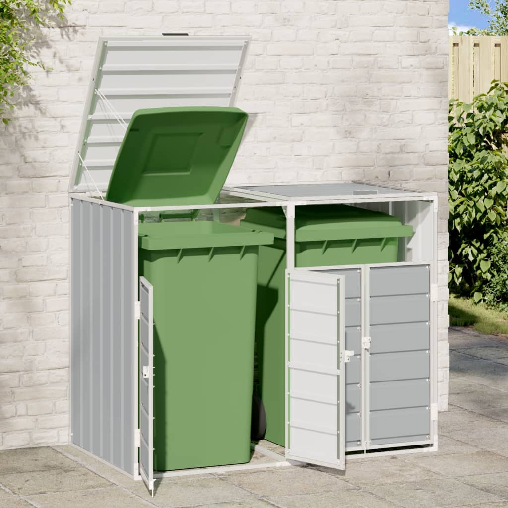 Vidaxl container storage for 2 containers 144x81x113 cm steel gray