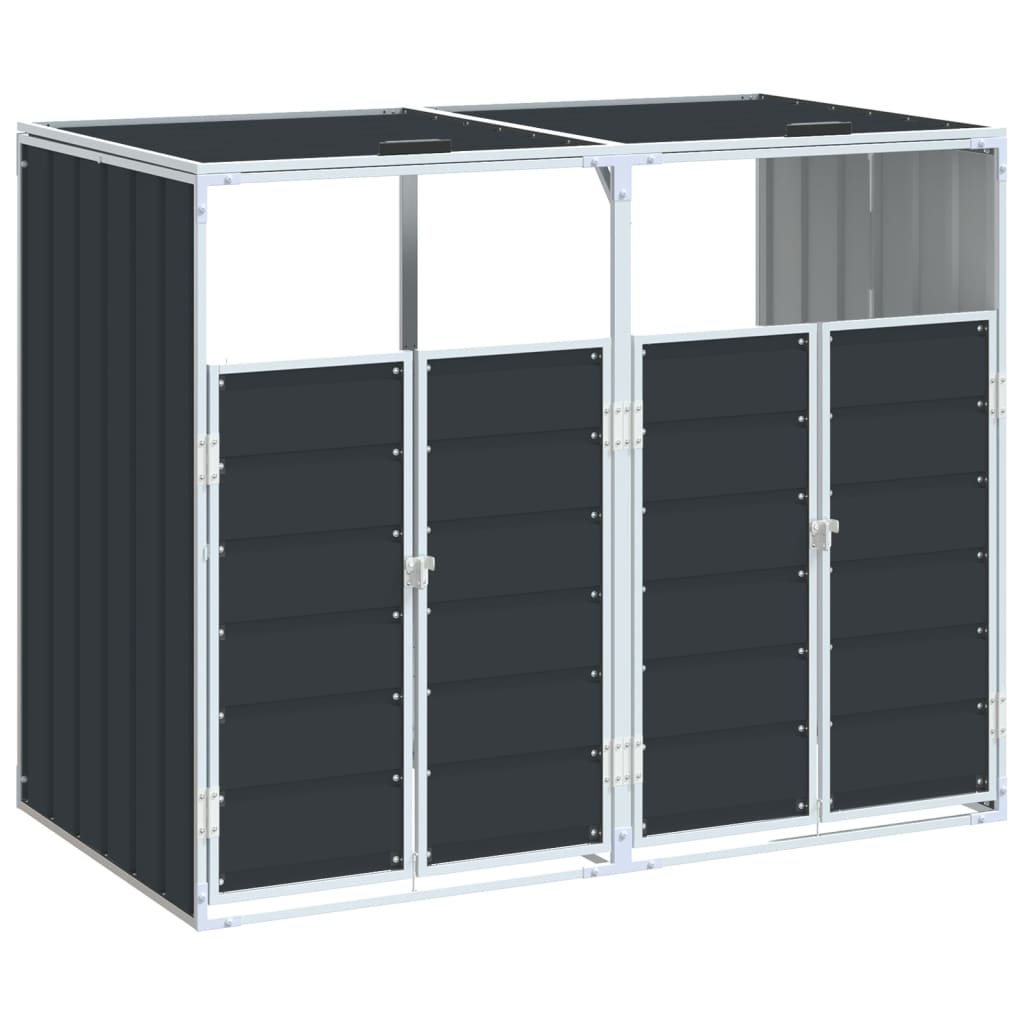 Vidaxl container storage for 2 containers 144x81x113cm steel anthracite
