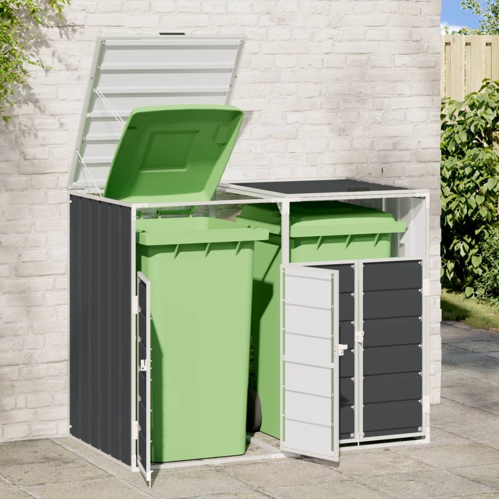 Vidaxl container storage for 2 containers 144x81x113cm steel anthracite