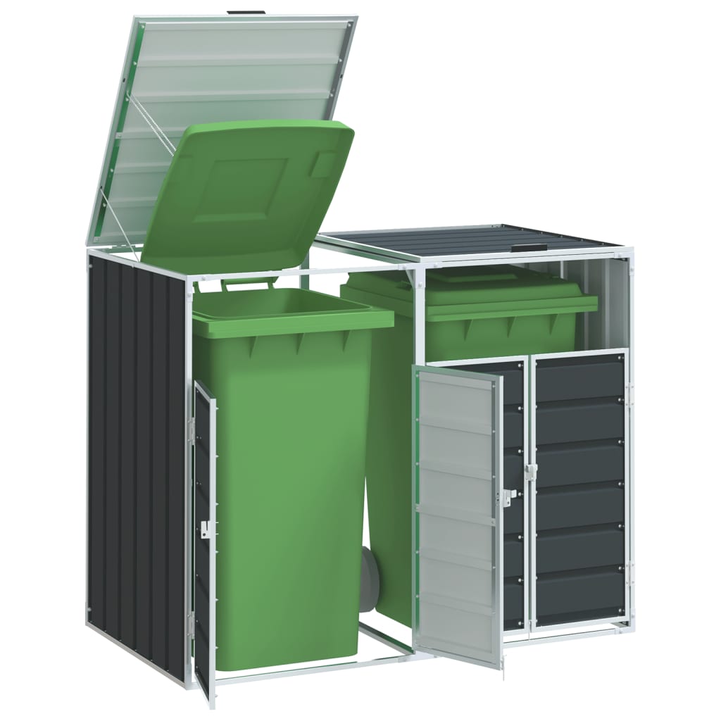Vidaxl container storage for 2 containers 144x81x113cm steel anthracite