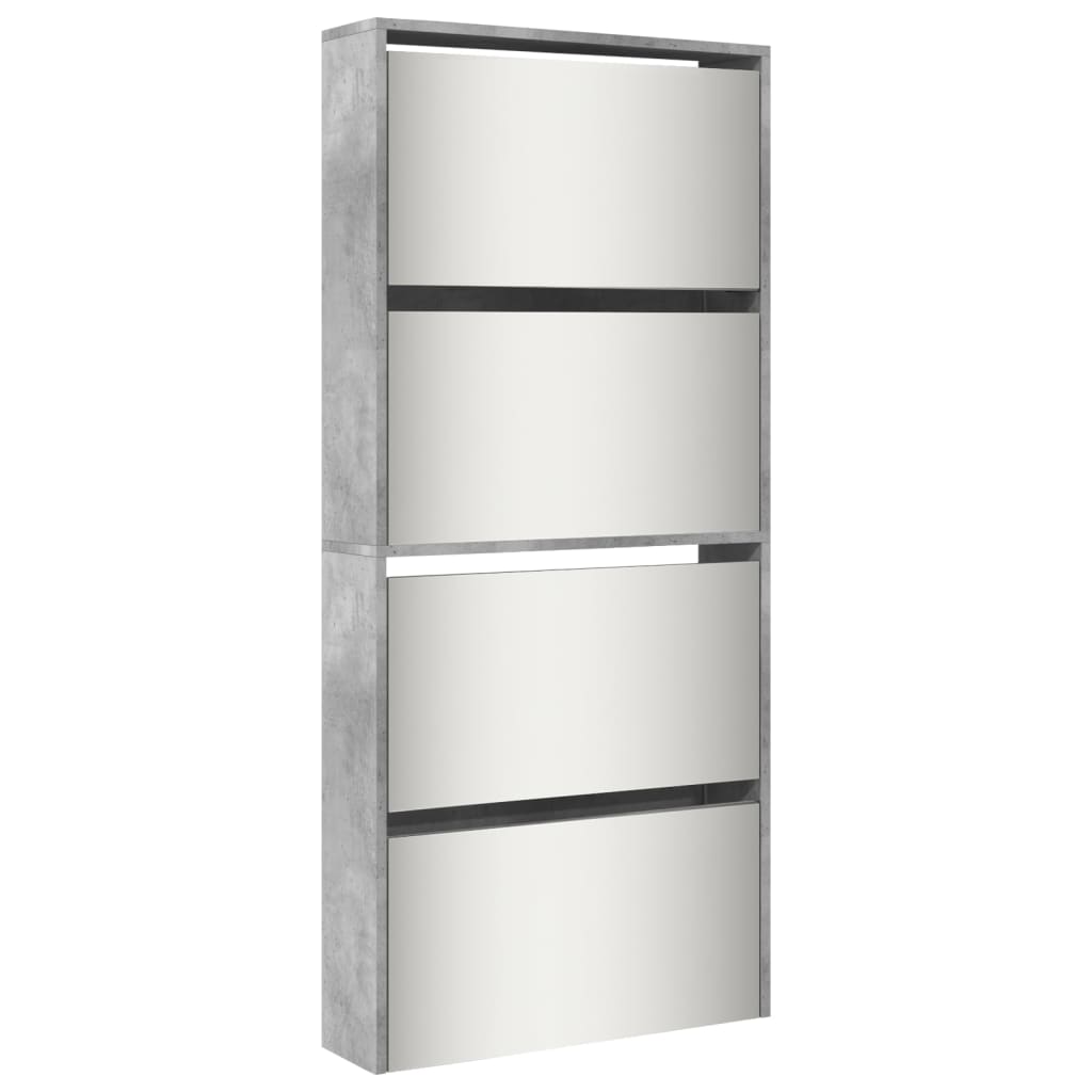 Omara za čevlje Vidaxl z ogledalom 4-sloj 63x17x134 cm betonska cena