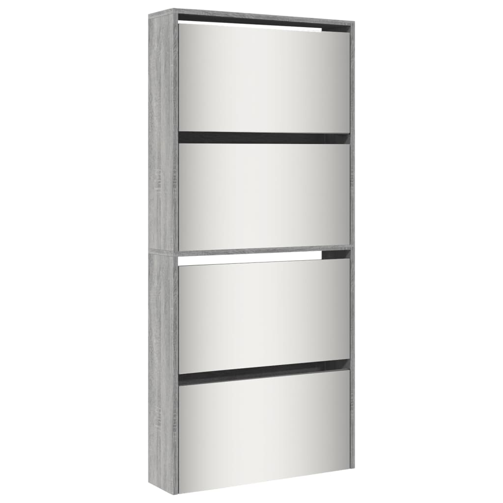 VidaXL shoe cabinet with mirror 4-layer 63x17x134 cm gray sonoma