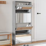 VidaXL shoe cabinet with mirror 4-layer 63x17x134 cm gray sonoma