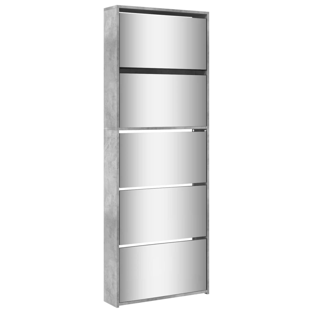 VidaXL shoe cabinet with mirror 5-layer 63x17x169.5 cm concrete price