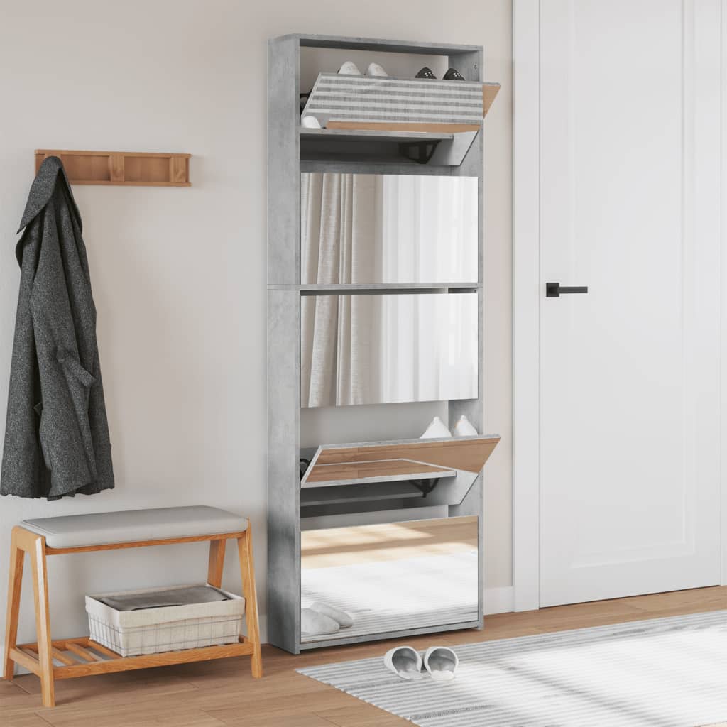 VidaXL shoe cabinet with mirror 5-layer 63x17x169.5 cm concrete price