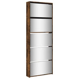 Omara za čevlje Vidaxl z ogledalom 5-sloj 63x17x169,5 cm dimljeni hrast