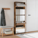 Omara za čevlje Vidaxl z ogledalom 5-sloj 63x17x169,5 cm dimljeni hrast