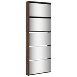 Armoire à chaussures Vidaxl avec miroir 5 couches 63x17x169.5 cm Couleur brundiken