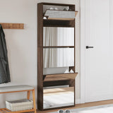 Armoire à chaussures Vidaxl avec miroir 5 couches 63x17x169.5 cm Couleur brundiken