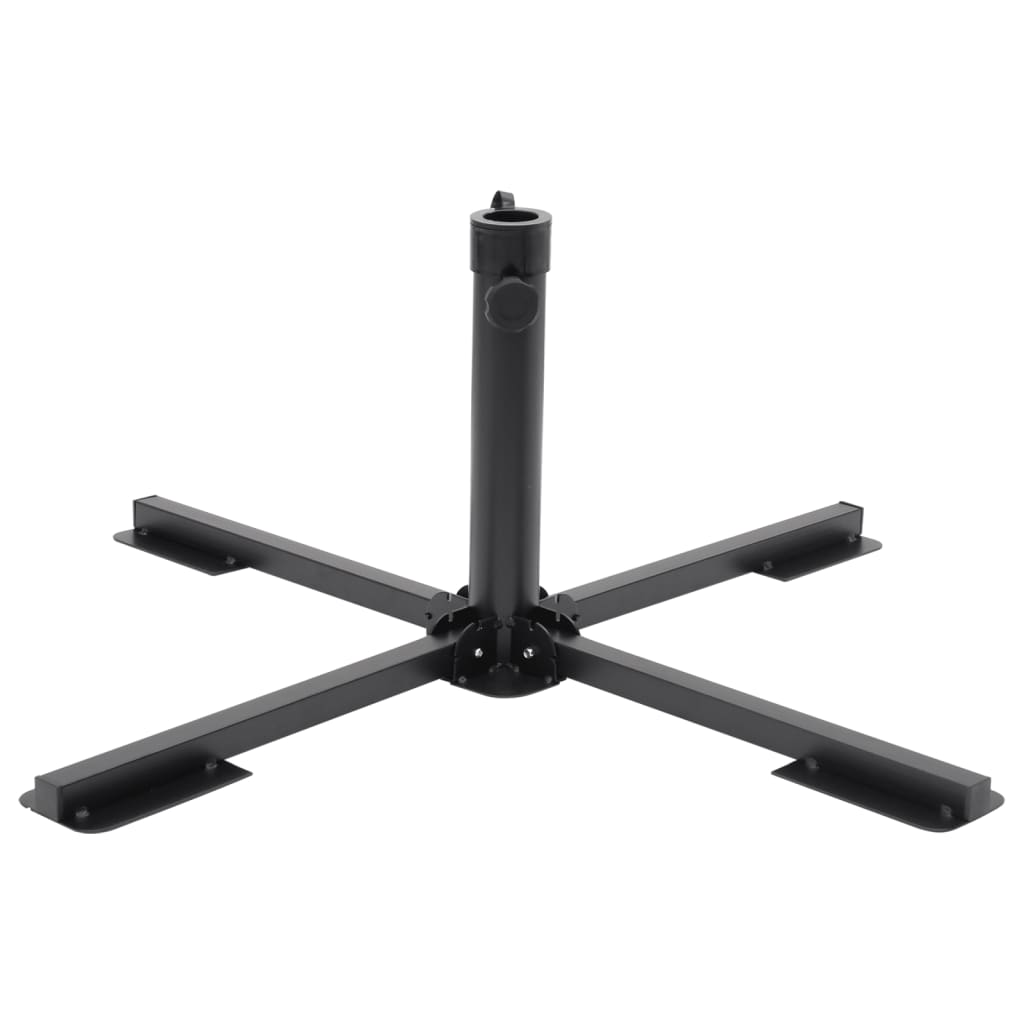 Vidaxl Parasol Foot Collapsible za Ø38 48 mm palica jeklena sijajna črna