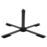 Vidaxl Parasol Foot Collapsible za Ø38 48 mm palica jeklena sijajna črna