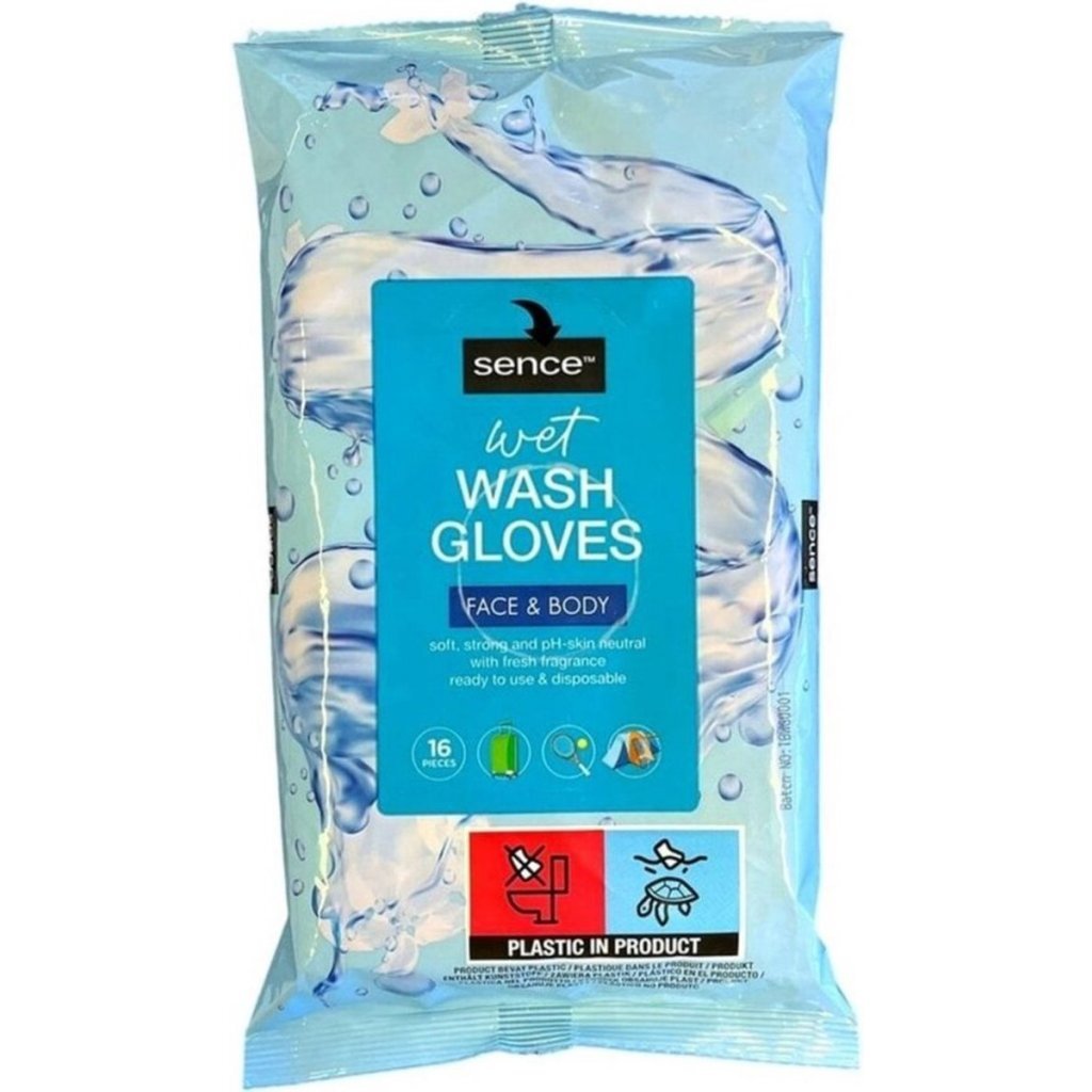 Overige merken sence wegwerp natte washandjes 16 stuks